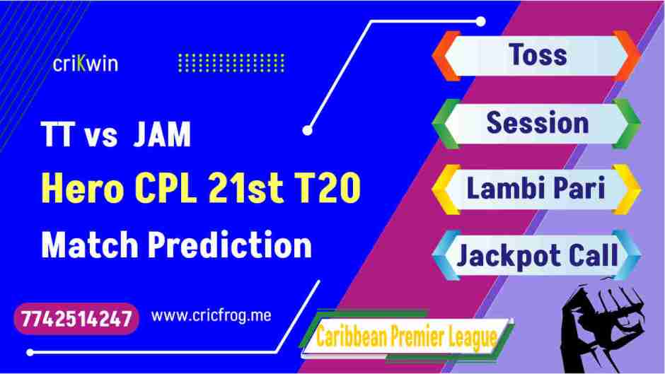 Trinbago Knight Riders (TT) vs Jamaica Tallawahs (JAM) 21st Hero CPL T20 cricket match prediction 100% Sure Free Latest Accurate Updates Caribbean Premier League Astrology - Crikwin
