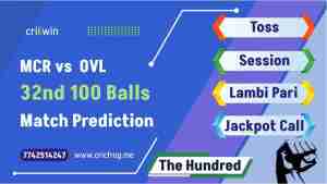Manchester Originals (MCR) vs Oval Invincibles (OVL) 32nd 100 Balls cricket match prediction 100% Sure Free Latest Accurate Updates The Hundred Astrology - Crikwin