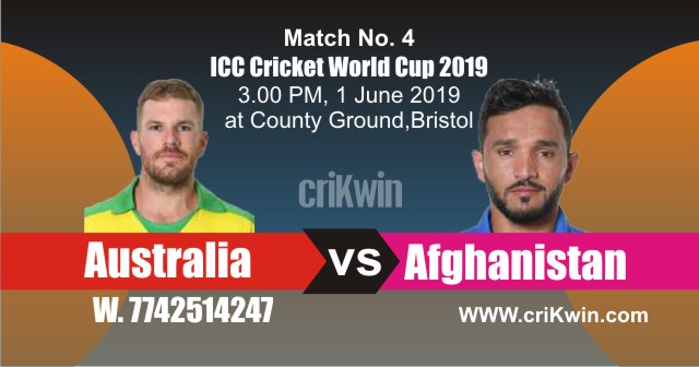 World Cup 2019 Afghanistan vs Australia 4th Match Win Prediction