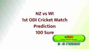 NZ vs WI 1st ODI Cricket Match Prediction 100 Sure
