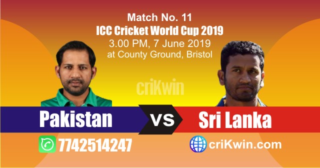 World Cup 2019 Pakistan vs Sri Lanka 11th Match Win Prediction
