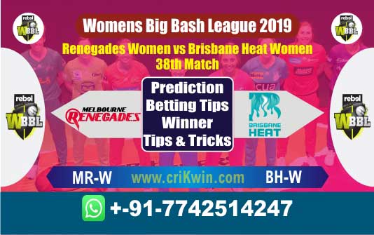 WBBL 2019 Today Match Prediction BH-W vs MR-W 38th Who Will Win