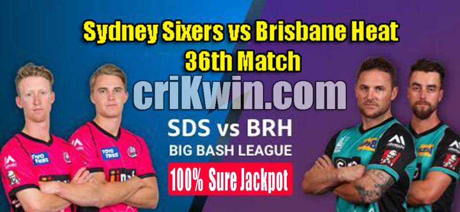 BRH vs SYS Today Match Reports BBL 36th 100% Sure Match Prediction