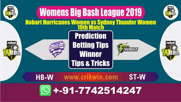 WBBL 2019 Today Match Prediction ST-W vs HB-W 19th Match Who Win