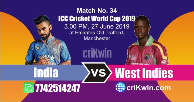 WI vs Ind 34th Match World Cup 2019 Winner Astrology Predict