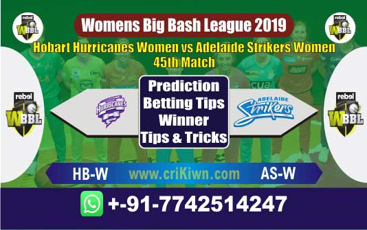 WBBL 2019 Today Match Prediction AS-w vs HB-W 45th Match Who Will Win