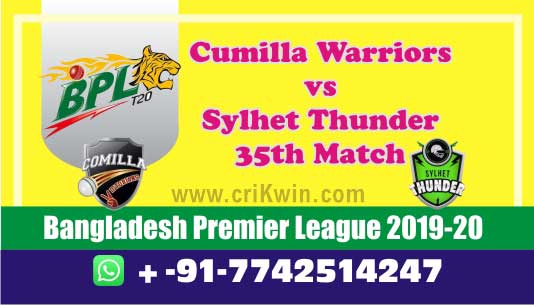 BPL 2020 Today Match Prediction SYL vs CUW 35th 100% Sure Win Tips