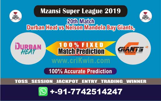 MSL T20 2019 Today Match Prediction NMG vs DUR 20th, Who Will Win