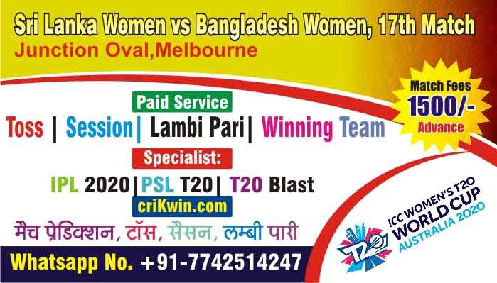 100% Sure Today Match Prediction SLW vs BDW 17th Womens WC T20