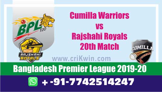 BPL 2020 Today Match Prediction CUW vs RAR 20th 100% Sure Win
