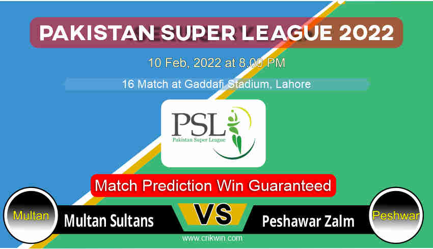 MUL vs PES PSL 16th Today Match Prediction with latest all updates from Pakistan Super League 2022 10 Feb, 2022 at 8.00 PM Match