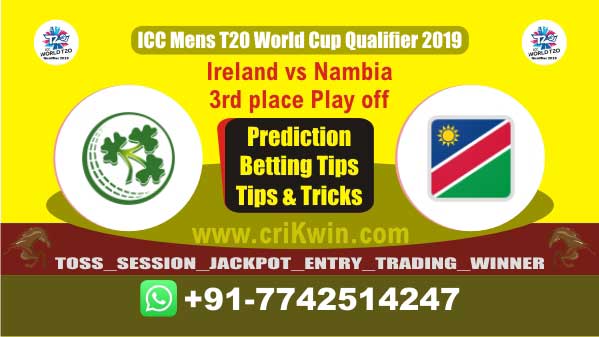 WC T20 Qualifier Today Match Prediction NAM vs IRE 3rd place Play off Match Who Will Win