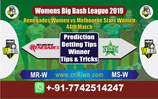 WBBL 2019 Today Match Prediction MS-W vs MR-W 44th Match Who Will Win