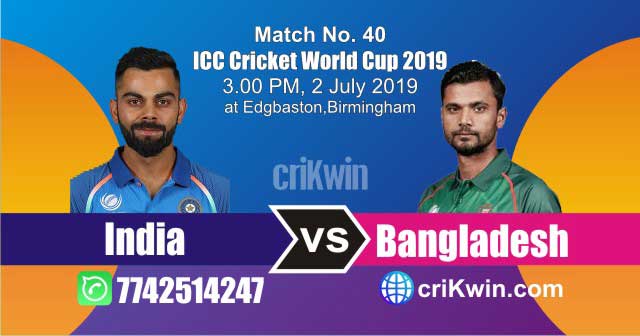 BAN vs IND 40th Match World Cup 2019 Winner Astrology Predict