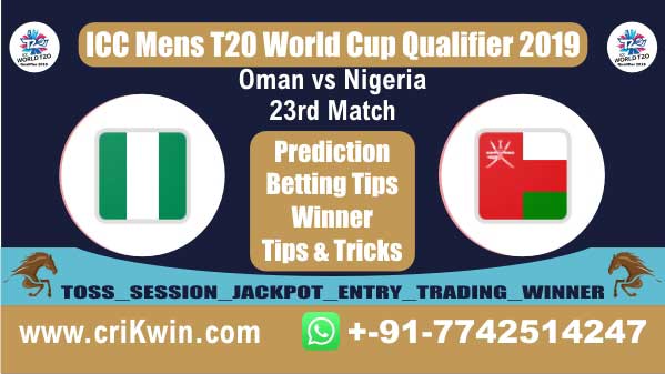 WC T20 Qualifier 100% Sure Today Match Prediction winning chance of NIG vs OMN 23rd Cricket True Astrology Winner Toss Tips Who will win today