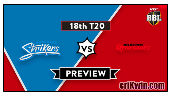 Who Win Today BBL 2019 18th Match Melbourne Renegades vs Adelaide Strikers