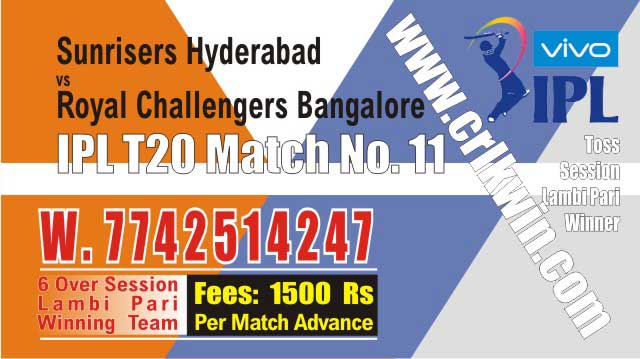 IPL 2019 RCB vs SRH 11th Match Prediction Tips Who Win Today