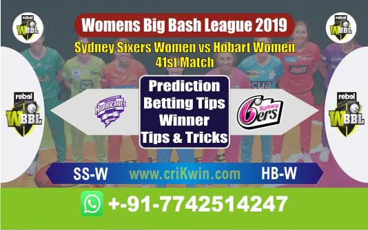 WBBL 2019 Today Match Prediction SS-W vs HB-W 41st Who Will Win