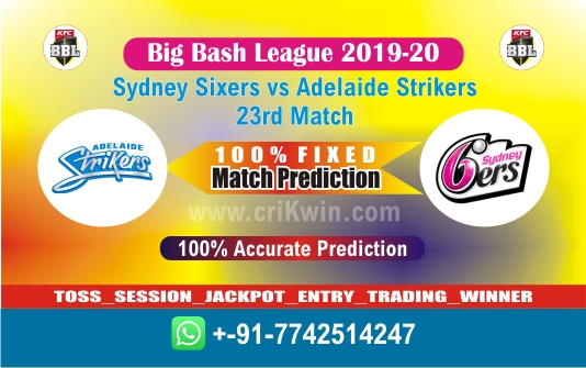 BBL 2020 Today Match Prediction ADS vs SYS 23rd T20 100% Sure Win