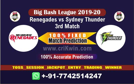 BBL 2019-20 Today Match Prediction THU vs REN 3rd 100% Sure Win