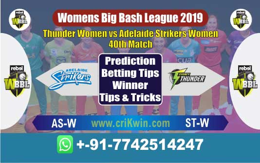 WBBL 2019 Today Match Prediction ST-W vs AS-W 40th Who Will Win