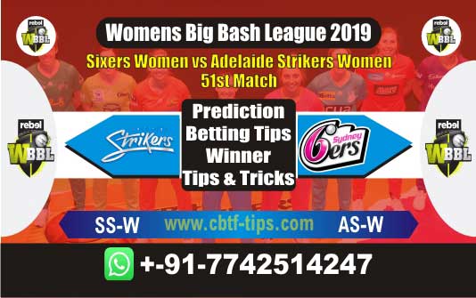 ASW vs SSW 51st Womens BBL 2019 Match Reports Betting Tips - CBTF