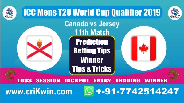 ICC T20 Qualifier 100% Sure Today Match Prediction JER vs CAN 11th T20 Match Cricket True Astrology Winner Tips Toss Reports CAN vs JER Who will win today