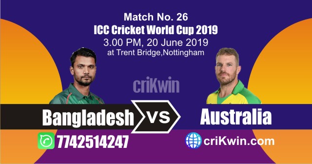 Aus vs Ban 26th Match World Cup 2019 Winner Astrology Predict