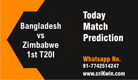 100% Sure Today Match Prediction Zim vs Ban 1st International T20 Tips