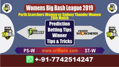 WBBL 2019 Today Match Prediction ST W vs PS W 28th Match will Win