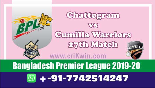 BPL 2020 Today Match Prediction CUW vs CCH 27th 100% Sure Win