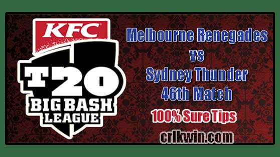 MLR vs SYT Match Reports BBL T20 46th 100% Sure Match Prediction