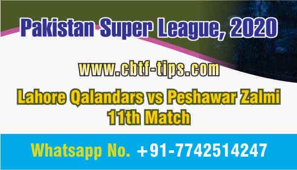 100% Sure Today Match Prediction LHQ vs PSZ 11th PSL T20 Win Tips