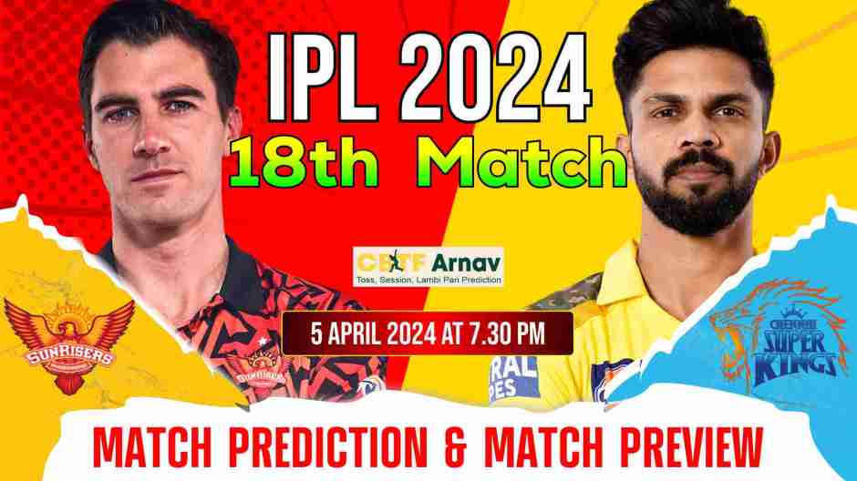 Sunrisers Hyderabad vs Chennai Super Kings IPLT20 18th match prediction