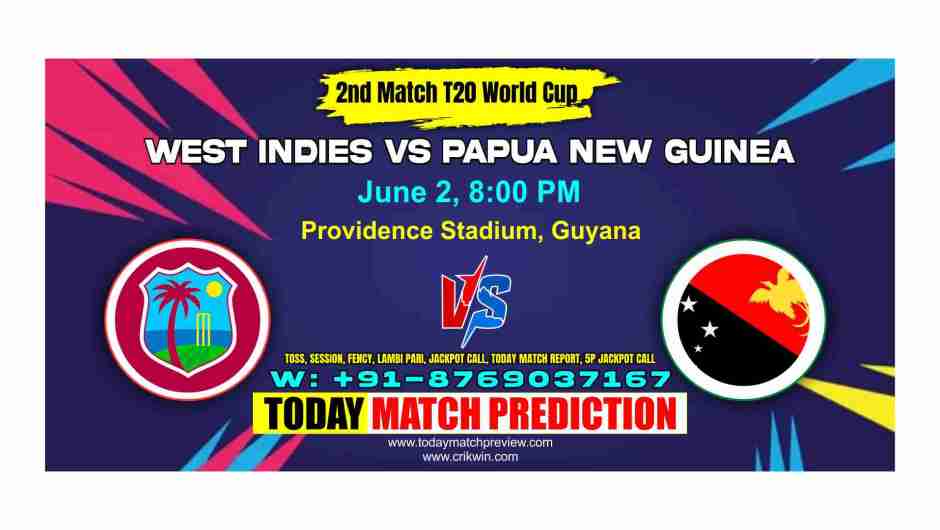 PNG vs WI T20 World Cup 2024 2nd Match Prediction