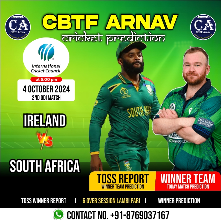South Africa vs Ireland, 2nd ODI Match, Today Match Prediction and Toss Prediction