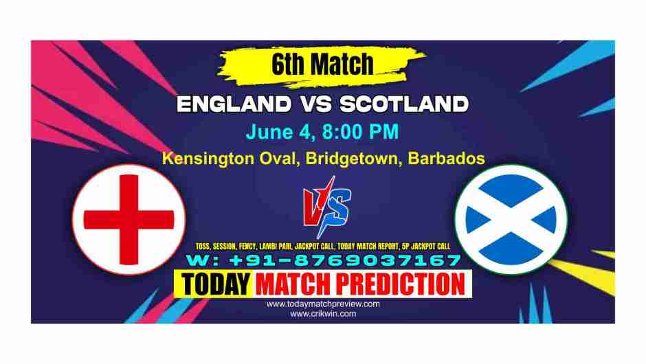 SCO vs ENG T20 World Cup 6th Match Today Match Prediction
