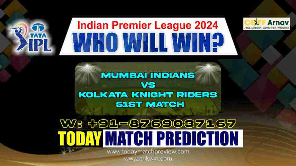KKR vs MI IPL Match No. 51 Prediction
