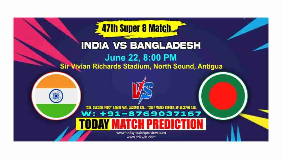 Bangladesh vs India World Cup T20 Super Eight 47 Match Prediction