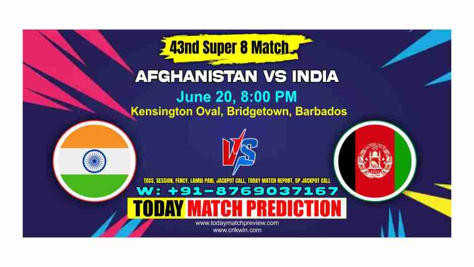 India vs Afghanistan World Cup T20 Super 8 Match Prediction