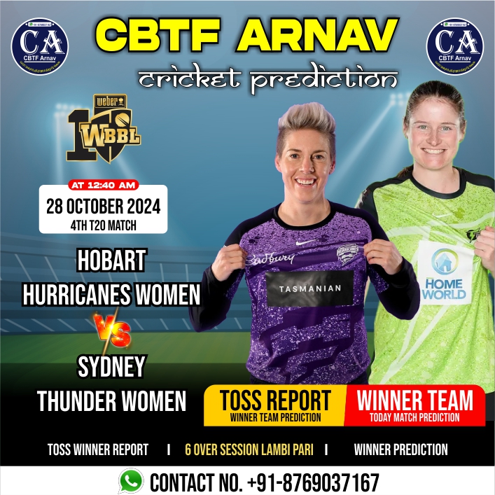 Sydney Thunder Women vs Hobart Hurricanes Women WBBL 4th T20 Match Prediction