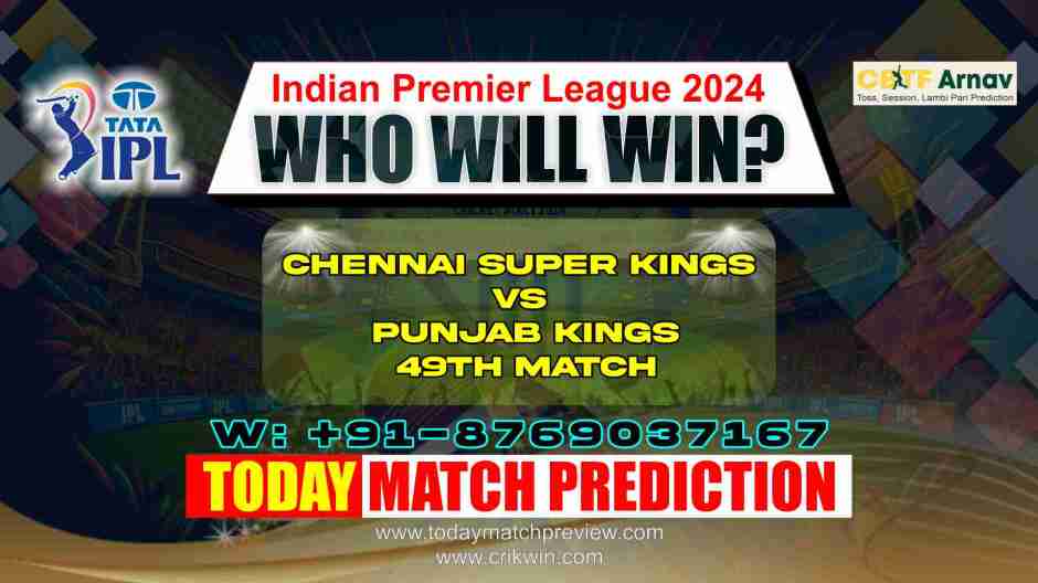 PBKS vs CSK IPL Match No. 49 Prediction