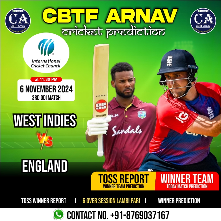 England vs West Indies 3rd ODI Match Prediction