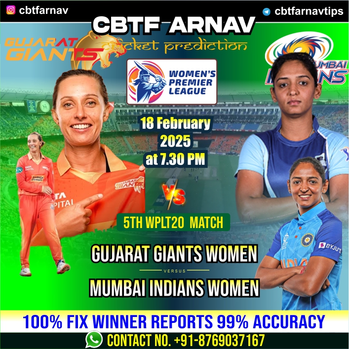 Mumbai Indians Women vs Gujarat Giants Women 5th WPL T20 Match Prediction