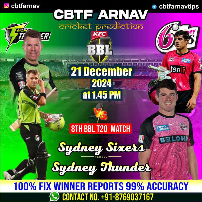 Sydney Thunder vs Sydney Sixers, 8th BBL T20 Match, today match prediction