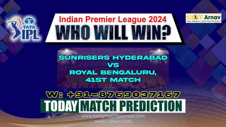 IPLT20 41 Match Prediction: SRH vs RCB 2024 Encounter