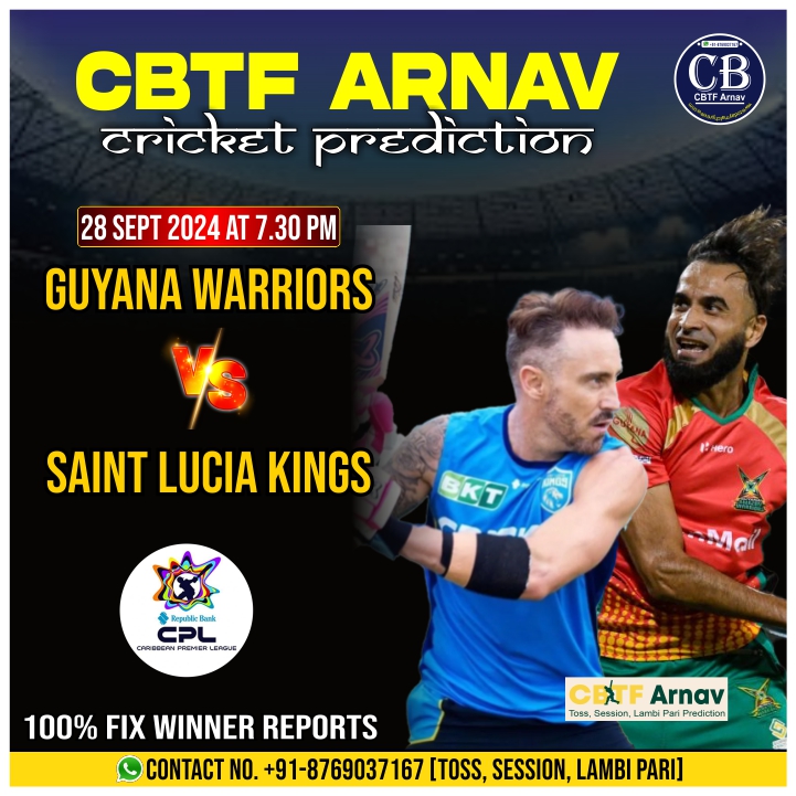 Saint Lucia Kings vs Guyana Amazon Warriors, CPL T20 29th Match, Today Match Prediction
