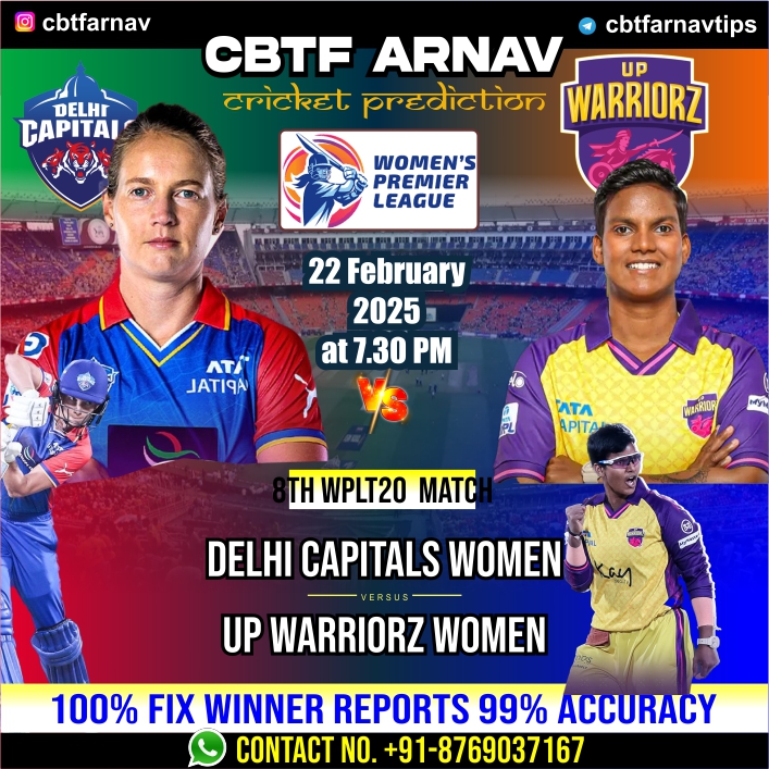 Up Warriorz Women vs Delhi Capitals Women 8th WPLT20 Match Prediction, Toss, and Dream11 Tips