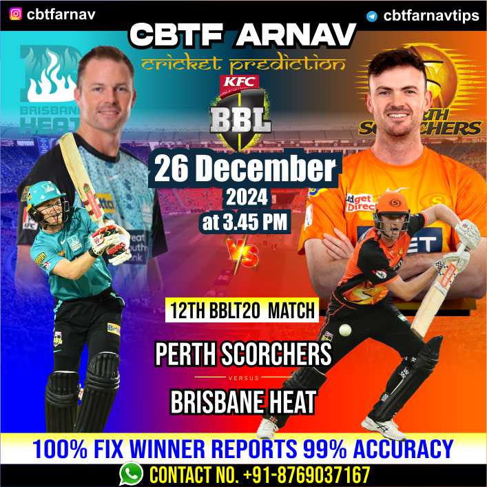 Brisbane Heat vs Perth Scorchers 12th BBLT20 Match Prediction