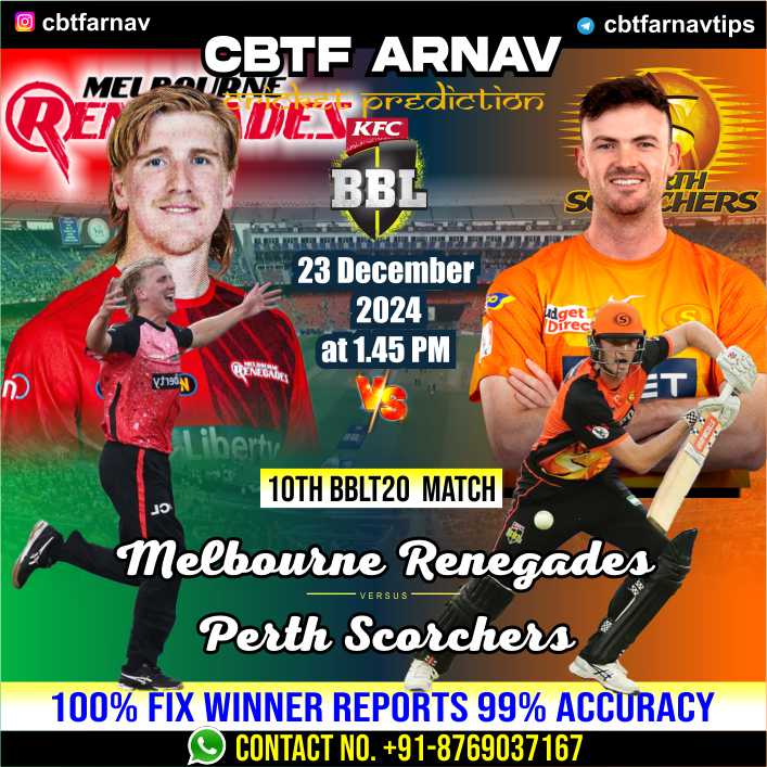 Perth Scorchers vs Melbourne Renegades, 10th BBLT20 Match Prediction